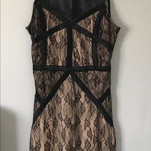 Light pink and black lace dress
